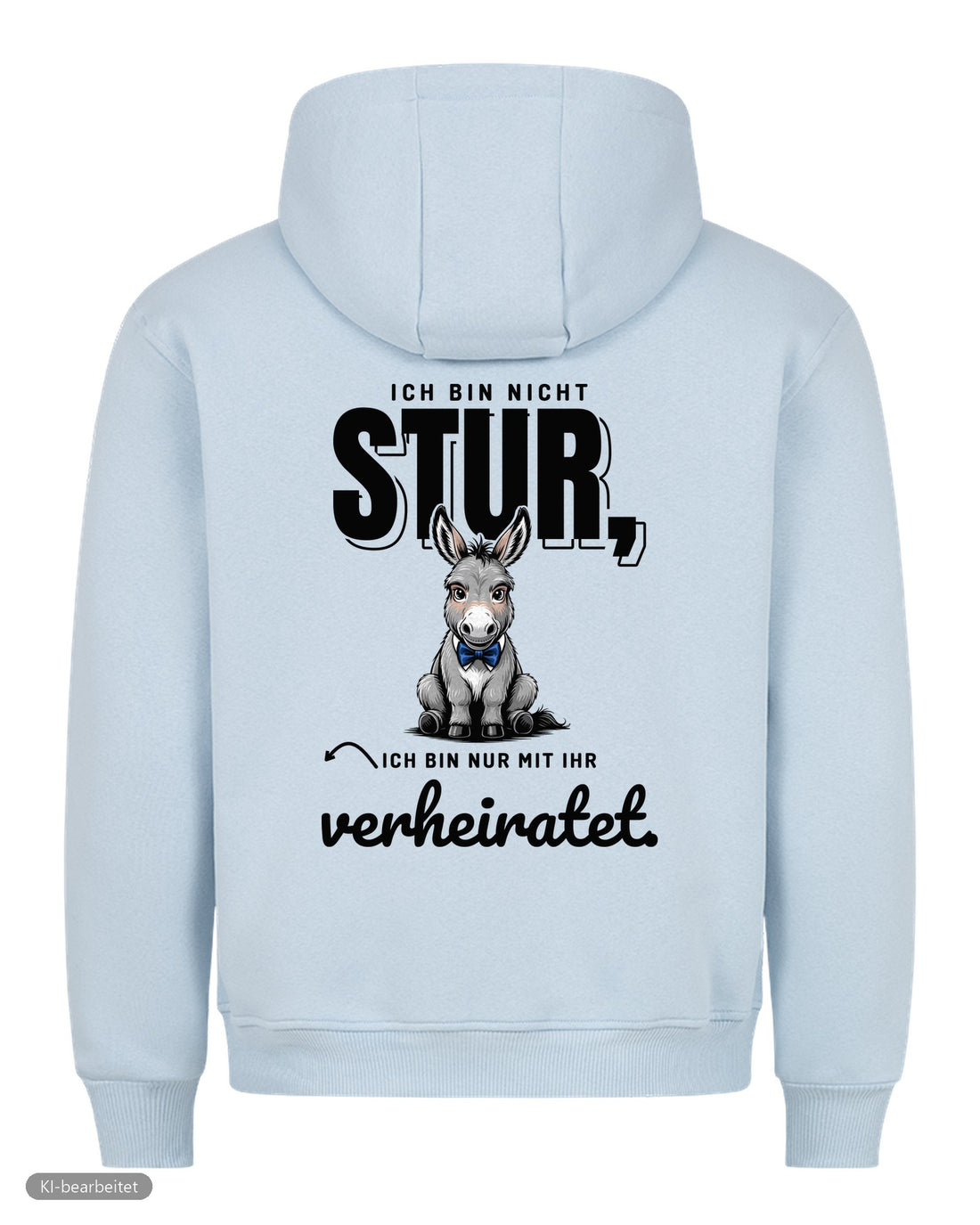 Nicht stur, nur verheiratet Partnerlook Hoodies: Rückendruck, Hoodie für ihn in Babyblau