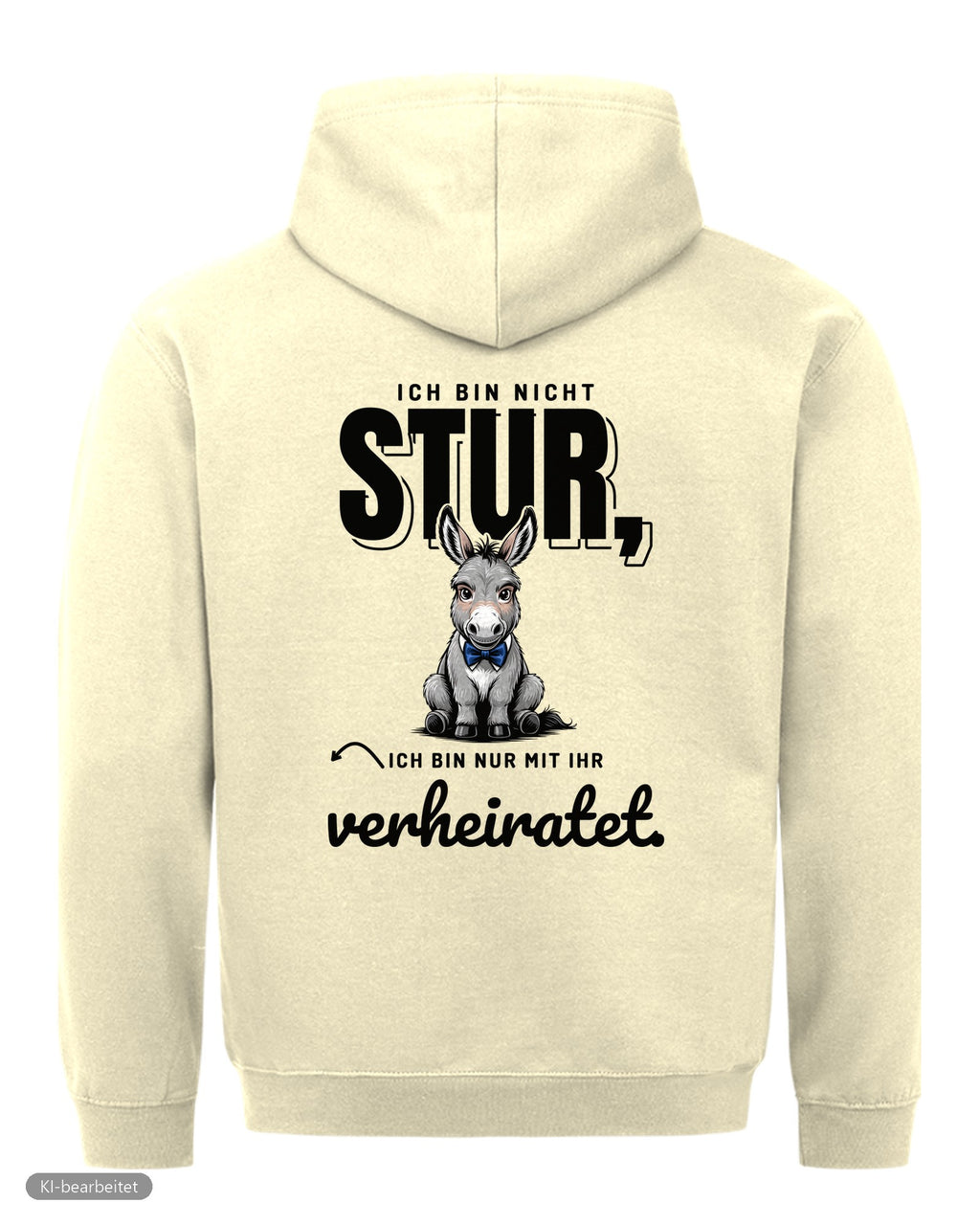 Nicht stur, nur verheiratet Partnerlook Hoodies: Rückendruck, Hoodie für ihn in Beige