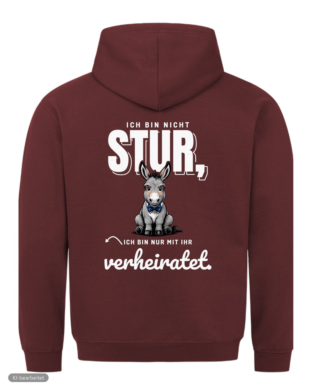 Nicht stur, nur verheiratet Partnerlook Hoodies: Rückendruck, Hoodie für ihn in Burgunder