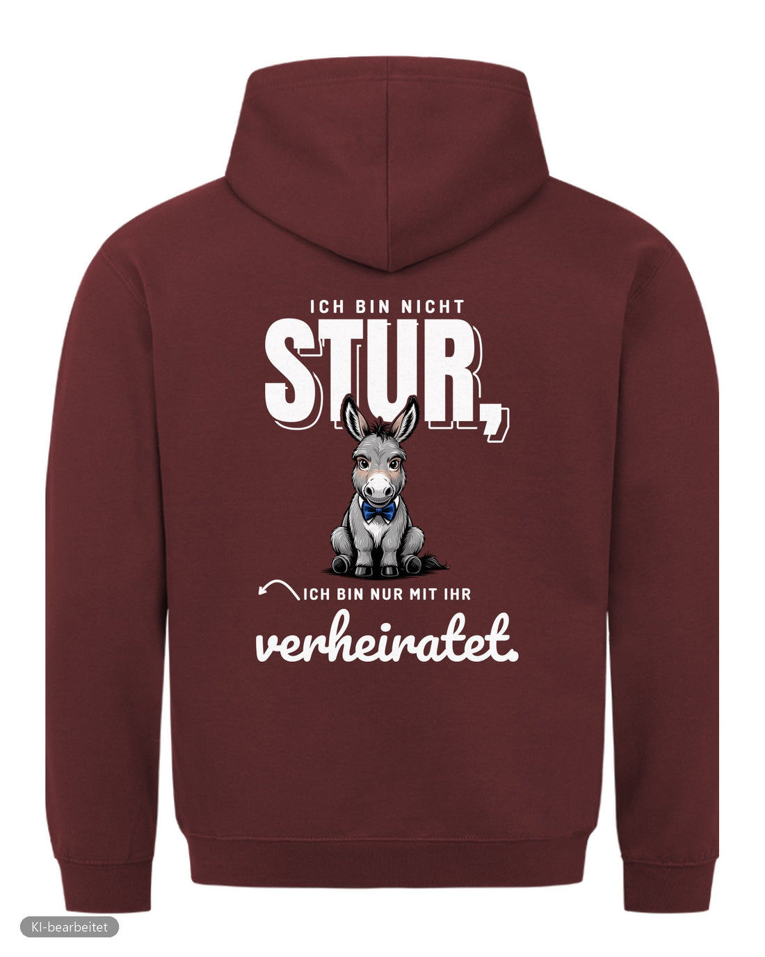 Nicht stur, nur verheiratet Partnerlook Hoodies: Rückendruck, Hoodie für ihn in Burgunder