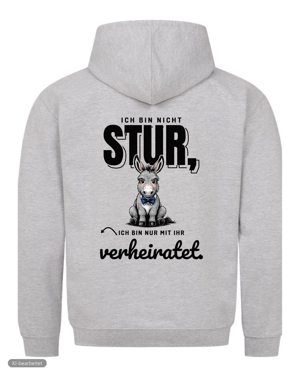 Nicht stur, nur verheiratet Partnerlook Hoodies: Rückendruck, Hoodie für ihn in Grau