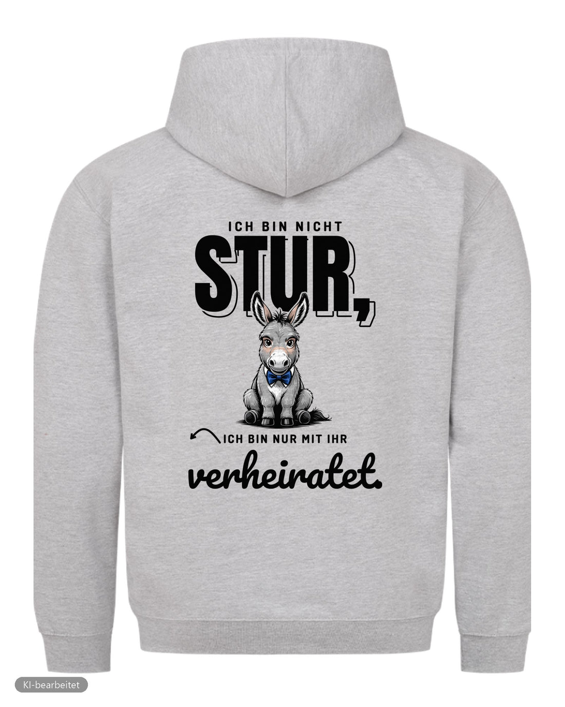 Nicht stur, nur verheiratet Partnerlook Hoodies: Rückendruck, Hoodie für ihn in Grau
