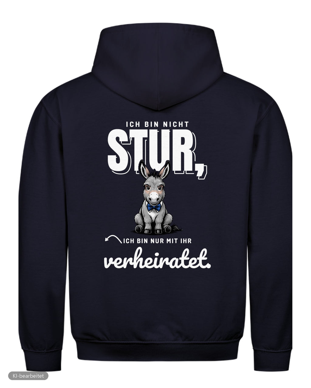 Nicht stur, nur verheiratet Partnerlook Hoodies: Rückendruck, Hoodie für ihn in Navy
