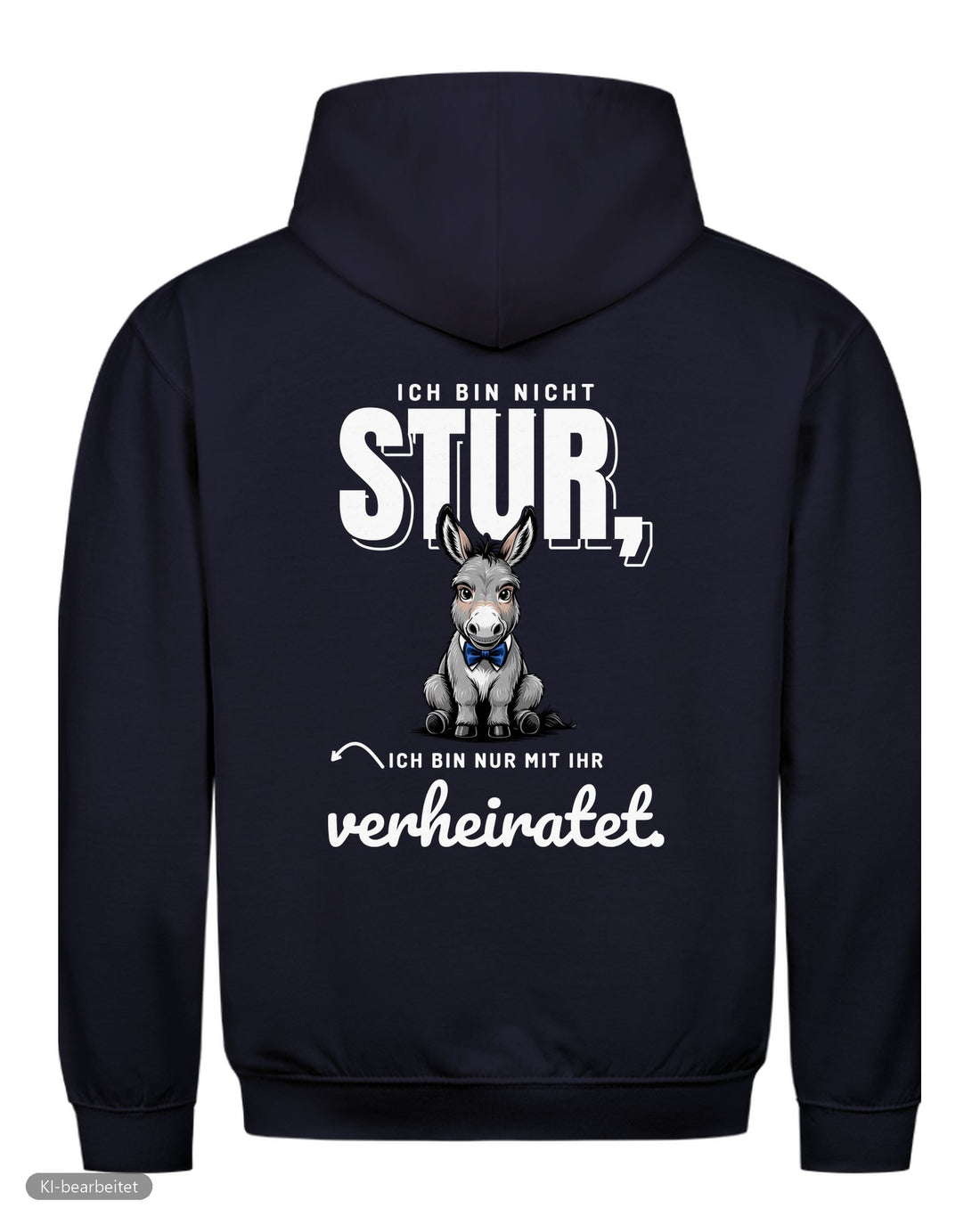 Nicht stur, nur verheiratet Partnerlook Hoodies: Rückendruck, Hoodie für ihn in Navy