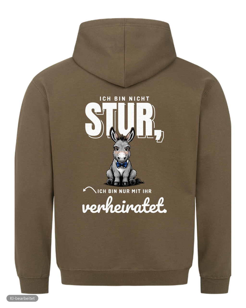 Nicht stur, nur verheiratet Partnerlook Hoodies: Rückendruck, Hoodie für ihn in Oliv