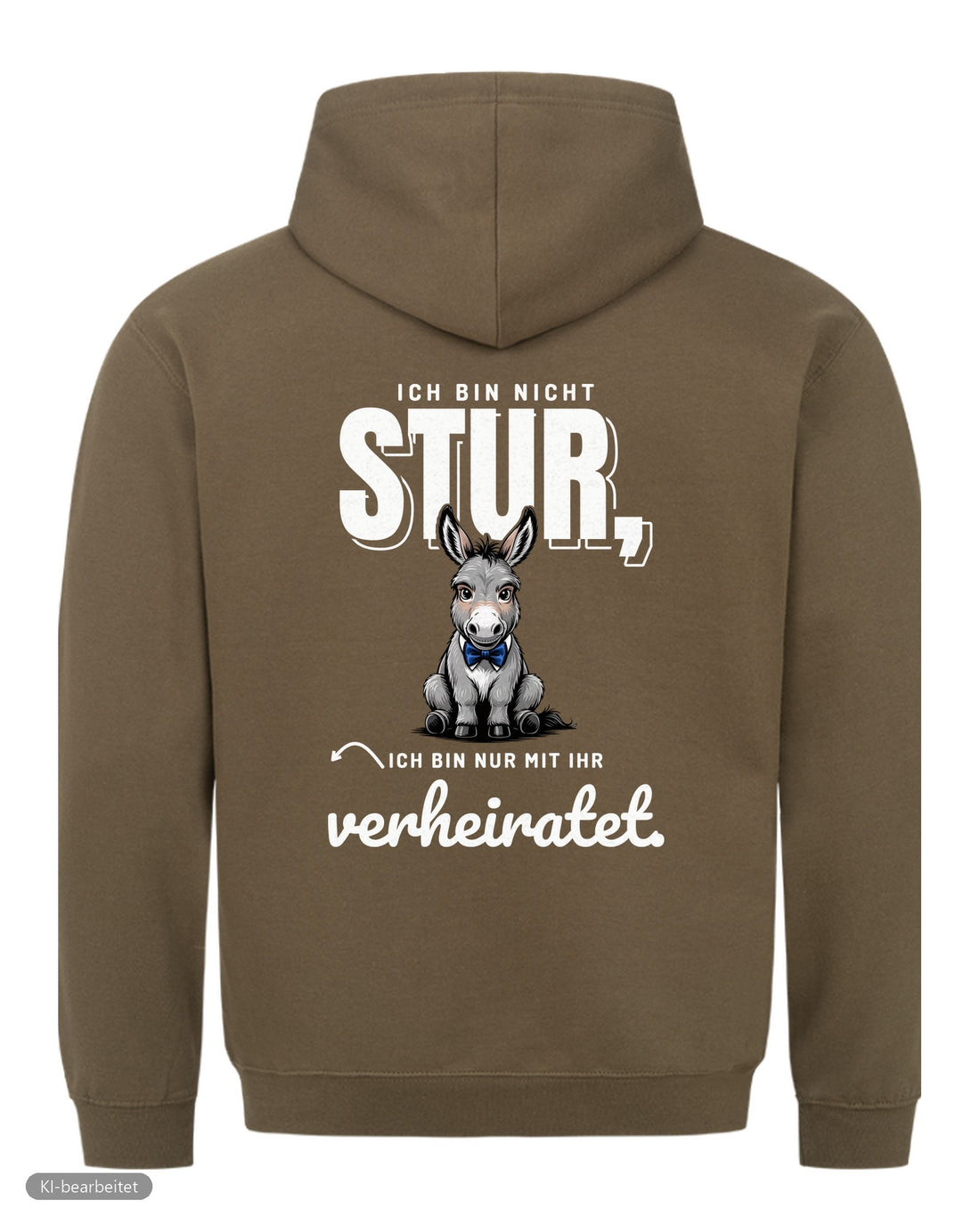 Nicht stur, nur verheiratet Partnerlook Hoodies: Rückendruck, Hoodie für ihn in Oliv