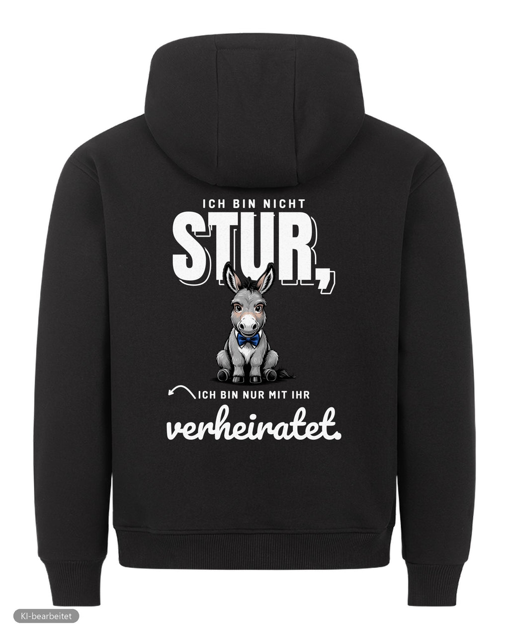 Nicht stur, nur verheiratet Partnerlook Hoodies: Rückendruck, Hoodie für ihn in Schwarz