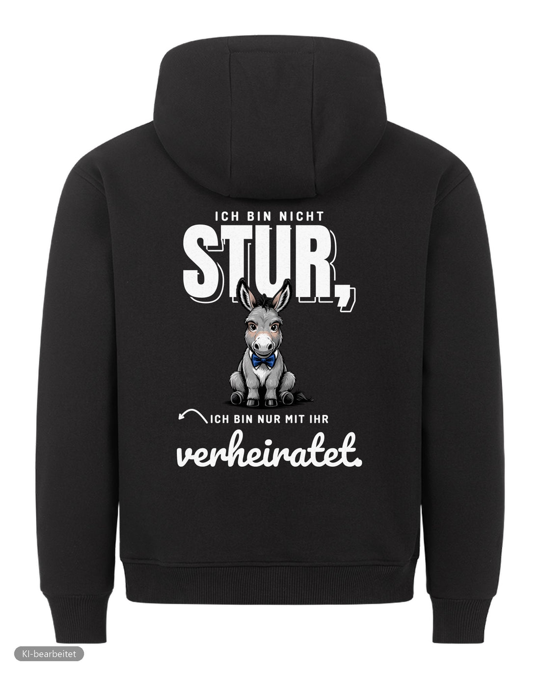 Nicht stur, nur verheiratet Partnerlook Hoodies: Rückendruck, Hoodie für ihn in Schwarz