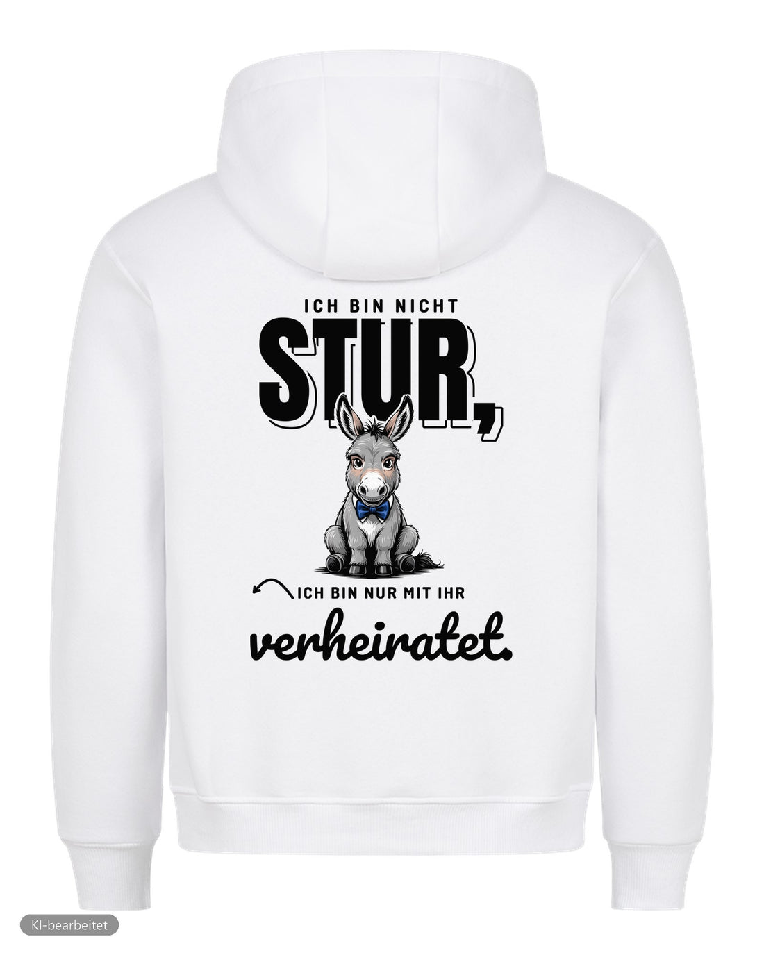 Nicht stur, nur verheiratet Partnerlook Hoodies: Rückendruck, Hoodie für ihn in Weiß