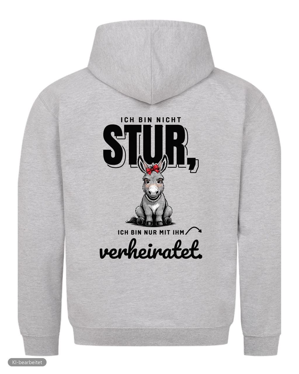 Nicht stur, nur verheiratet Partnerlook Hoodies: Rückendruck, Hoodie für sie in Grau