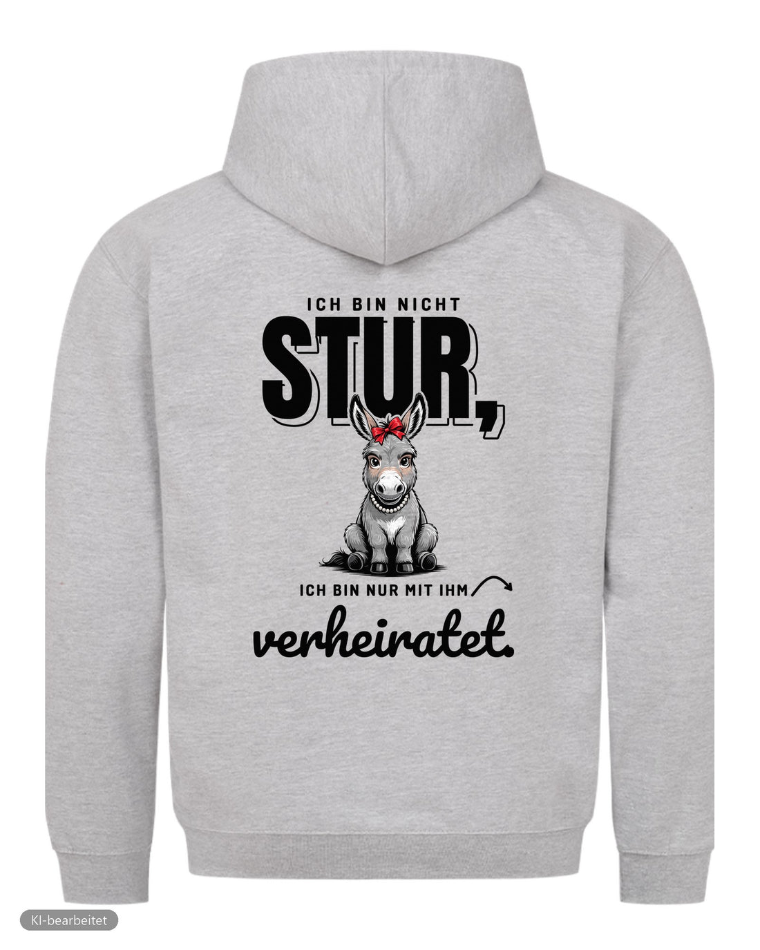 Nicht stur, nur verheiratet Partnerlook Hoodies: Rückendruck, Hoodie für sie in Grau