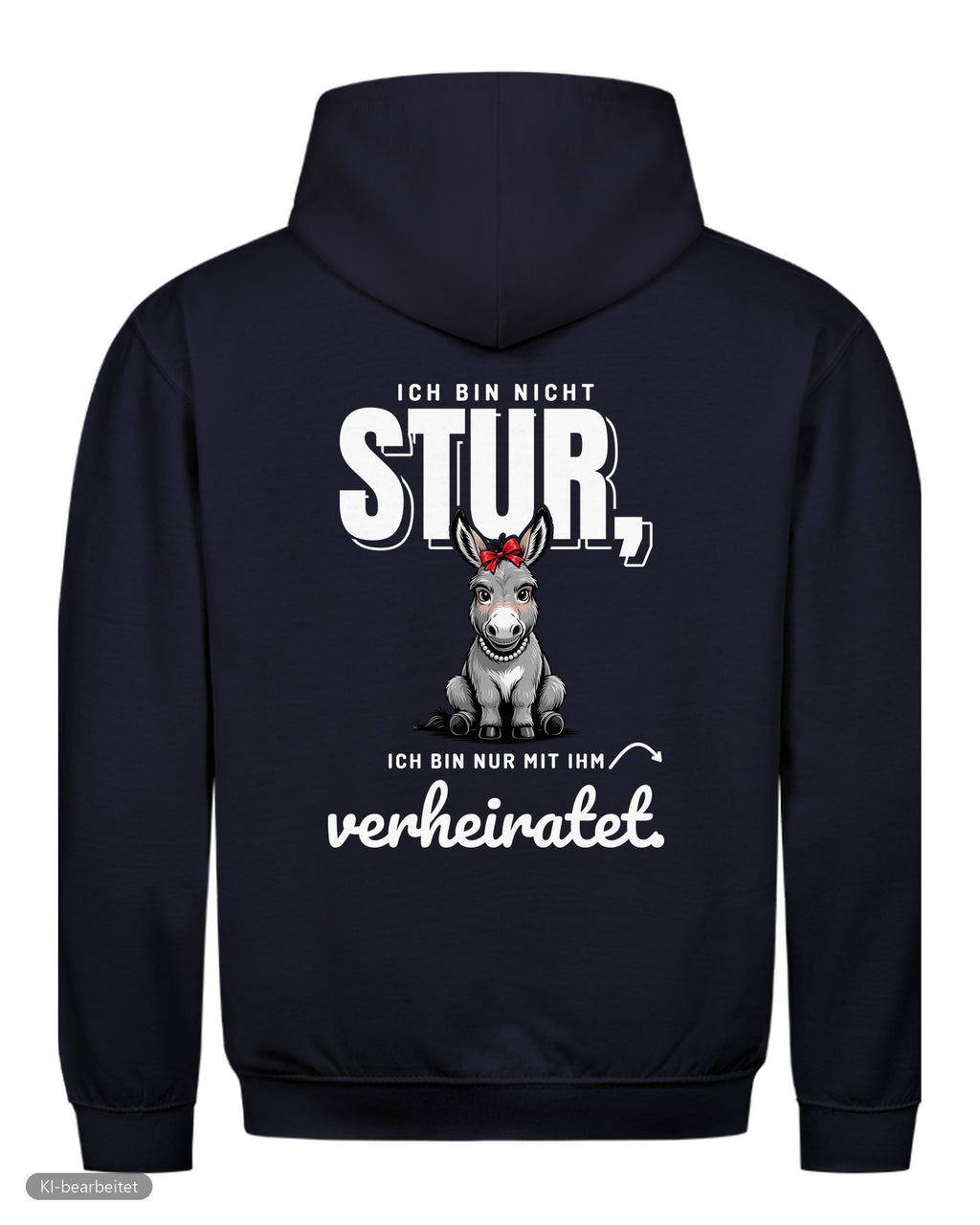Nicht stur, nur verheiratet Partnerlook Hoodies: Rückendruck, Hoodie für sie in Navy