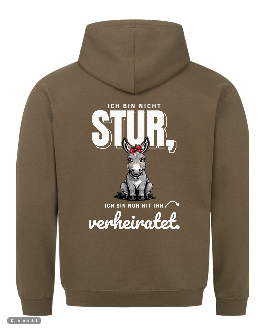 Nicht stur, nur verheiratet Partnerlook Hoodies: Rückendruck, Hoodie für sie in Oliv