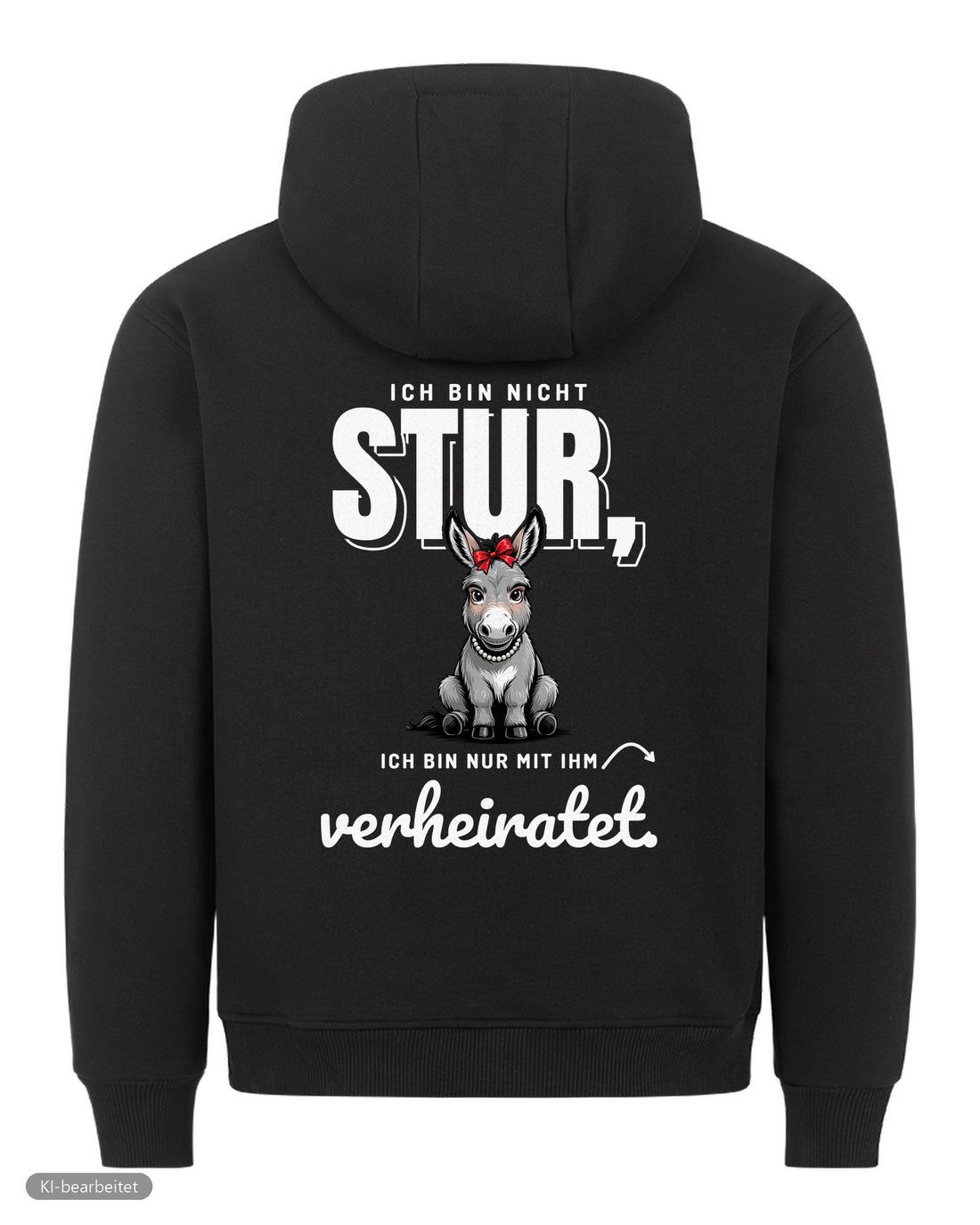 Nicht stur, nur verheiratet Partnerlook Hoodies: Rückendruck, Hoodie für sie in Schwarz