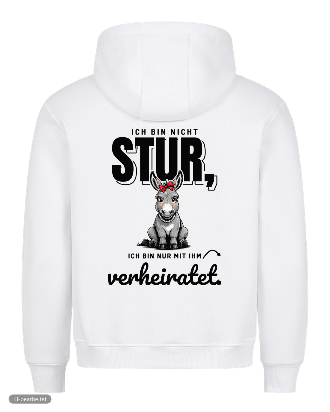 Nicht stur, nur verheiratet Partnerlook Hoodies: Rückendruck, Hoodie für sie in Weiß