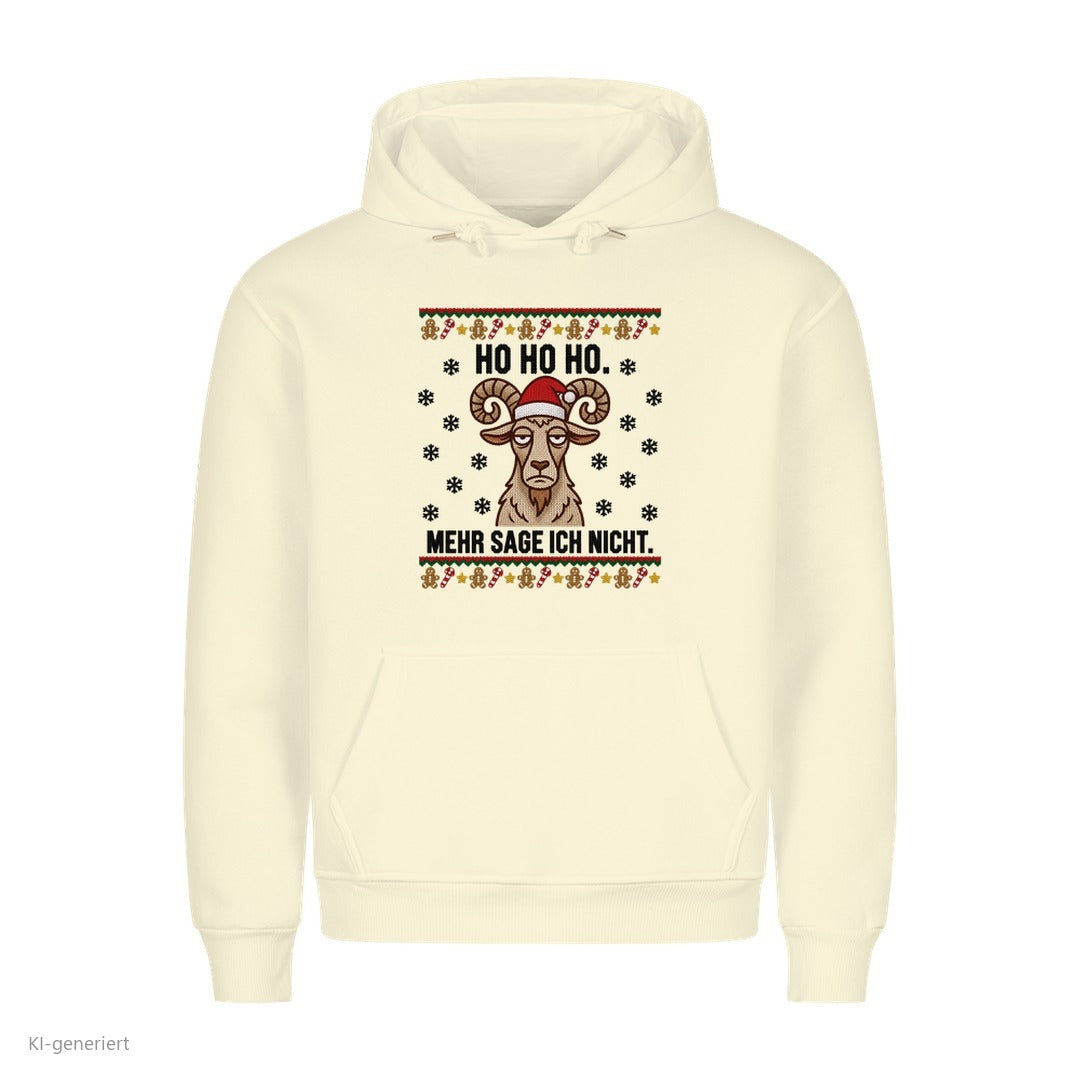 Ziege Weihnachtshoodie Ho Ho Ho, mehr sage ich nicht - Ugly Christmas Hoodie in Beige