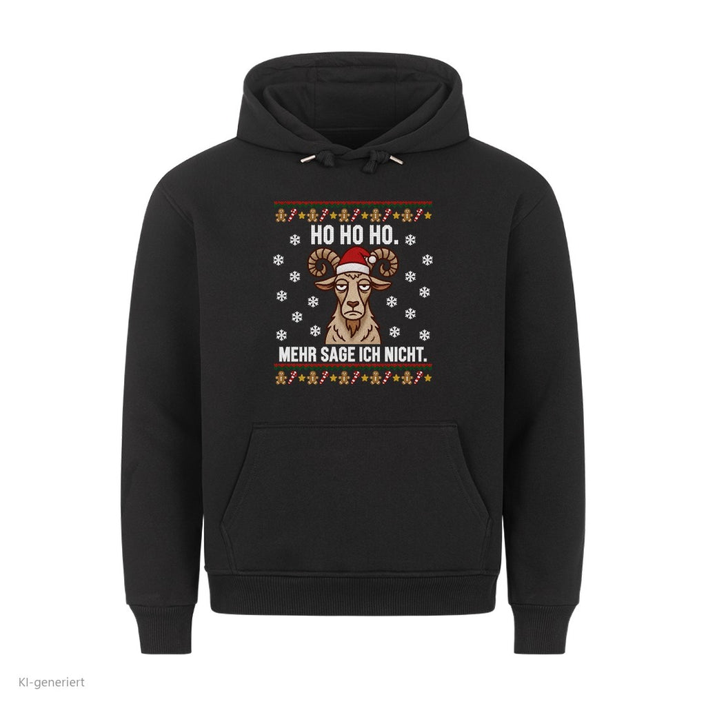 Ziege Weihnachtshoodie Ho Ho Ho, mehr sage ich nicht - Ugly Christmas Hoodie in Schwarz