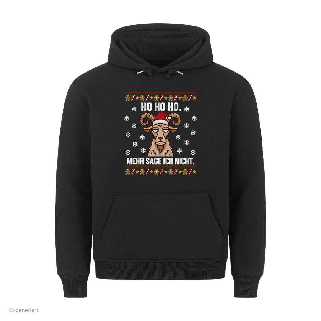 Ziege Weihnachtshoodie Ho Ho Ho, mehr sage ich nicht - Ugly Christmas Hoodie in Schwarz
