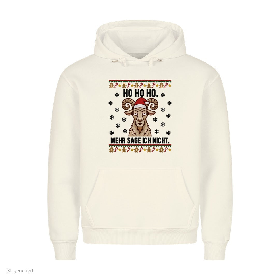 Ziege Weihnachtshoodie Ho Ho Ho, mehr sage ich nicht - Ugly Christmas Hoodie in Weiß
