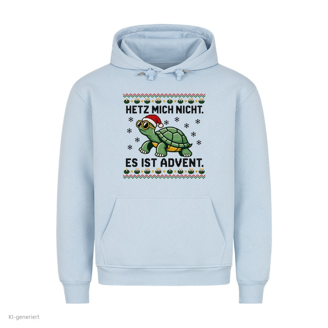 Schildkröte Weihnachtshoodie Hetz mich nicht - Ugly Christmas Hoodie in Babyblau