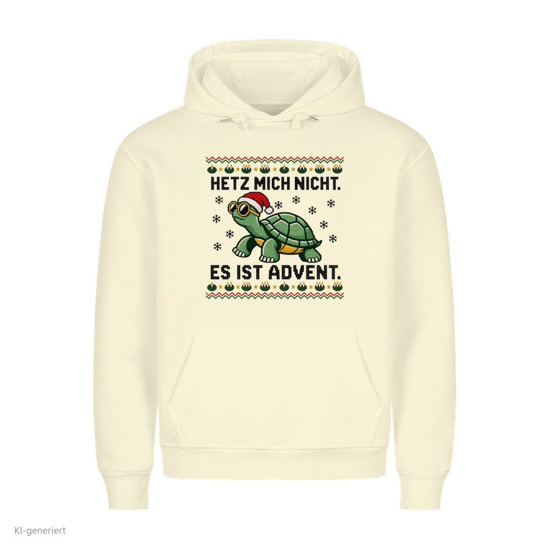 Schildkröte Weihnachtshoodie Hetz mich nicht - Ugly Christmas Hoodie in Beige