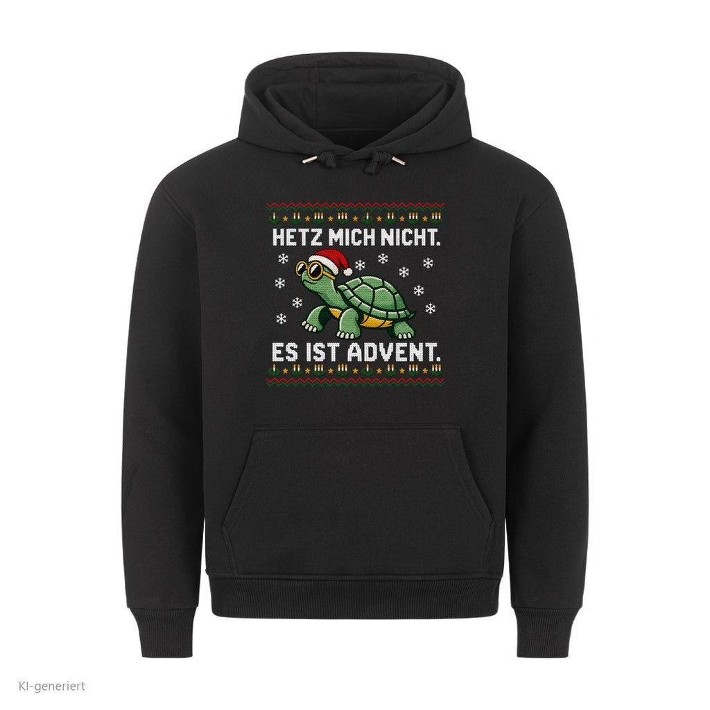 Schildkröte Weihnachtshoodie Hetz mich nicht - Ugly Christmas Hoodie in Schwarz
