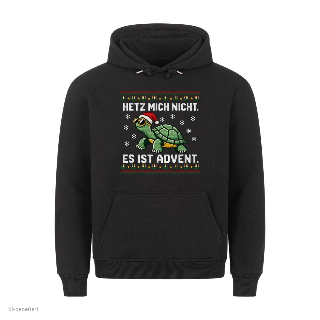 Schildkröte Weihnachtshoodie Hetz mich nicht - Ugly Christmas Hoodie in Schwarz