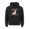 Alpaka Weihnachtshoodie Vorweihnachtlich gestresst - Ugly Christmas Hoodie in Schwarz
