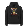 Mops Weihnachtshoodie Weihnachtlich gefüllt - Ugly Christmas Hoodie in Schwarz