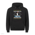 Pinguin Weihnachtshoodie Ganz dünnes Eis - Ugly Christmas Hoodie in Schwarz