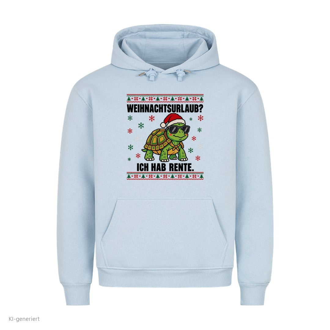 Schildkröte Weihnachtshoodie Weihnachtsurlaub? Ich hab Rente - Ugly Christmas Hoodie in Babyblau