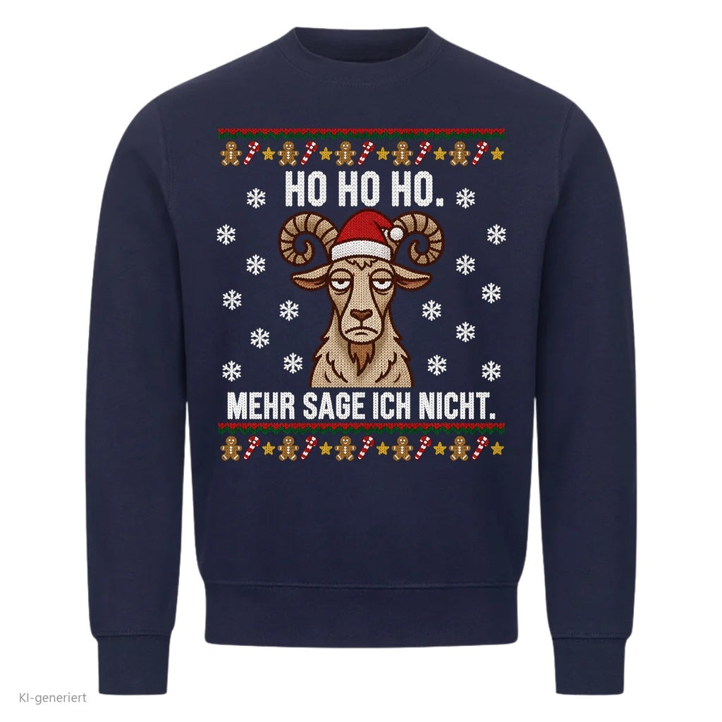 Ziege Weihnachtspullover Ho Ho Ho, mehr sage ich nicht - Ugly Christmas Sweater in Navy