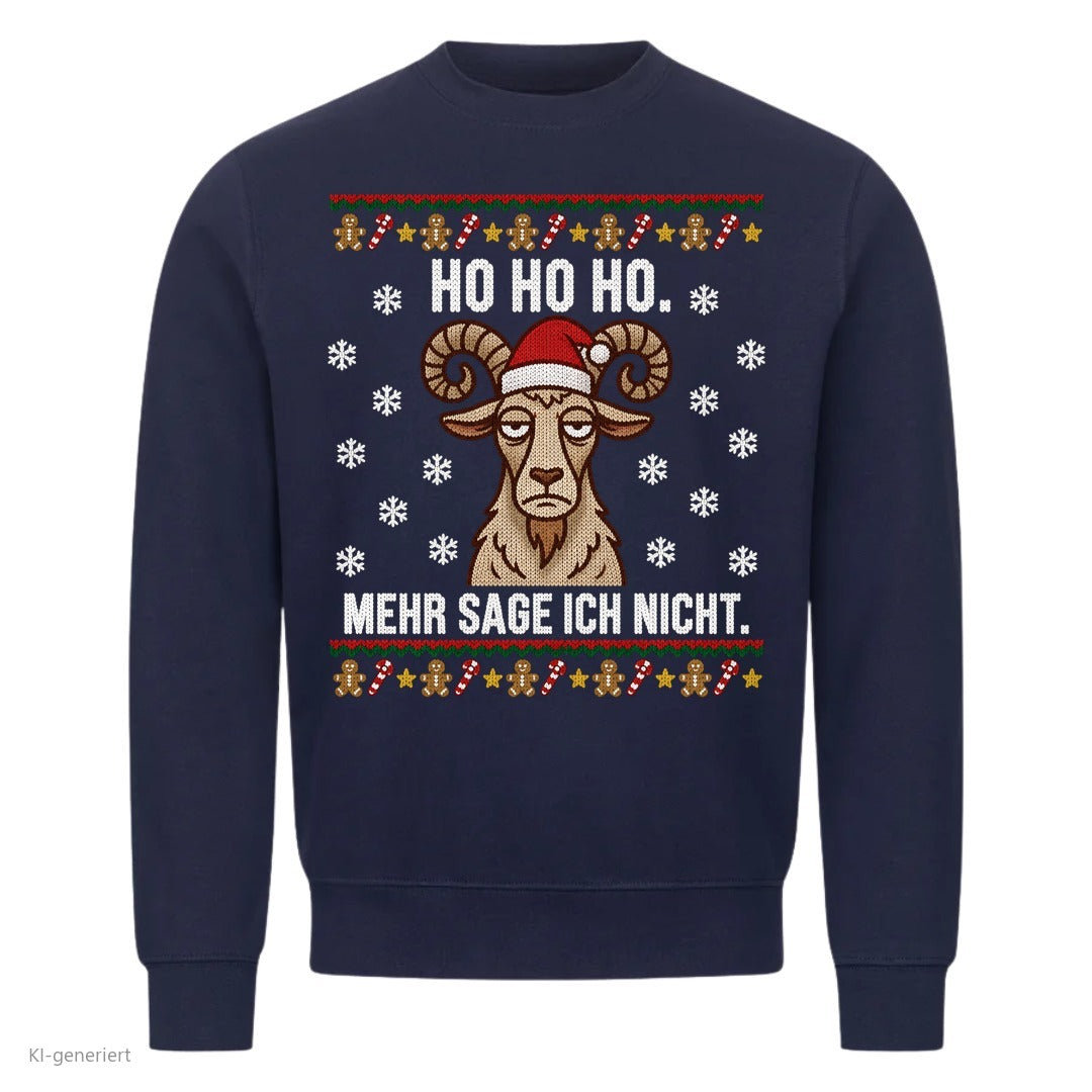Ziege Weihnachtspullover Ho Ho Ho, mehr sage ich nicht - Ugly Christmas Sweater in Navy