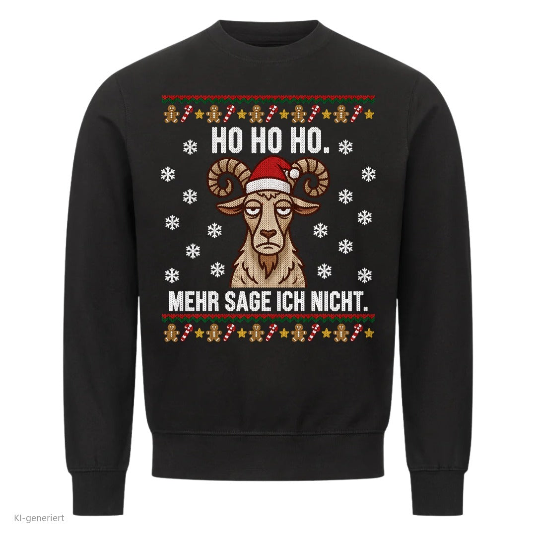 Ziege Weihnachtspullover Ho Ho Ho, mehr sage ich nicht - Ugly Christmas Sweater in Schwarz