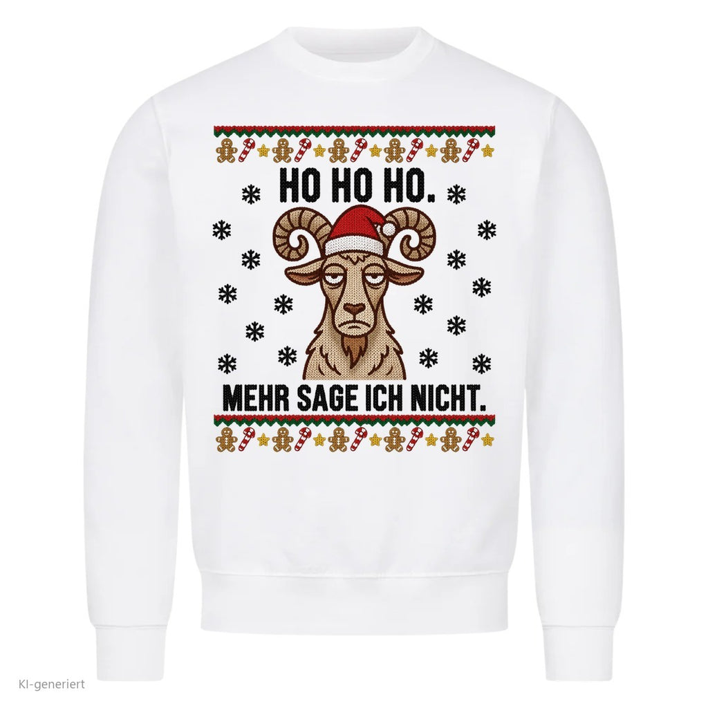 Ziege Weihnachtspullover Ho Ho Ho, mehr sage ich nicht - Ugly Christmas Sweater in Weiß