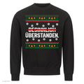 Weihnachtspullover mit Spruch Besinnlich überstanden - Ugly Christmas Sweater in Schwarz