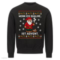 Räuchermännchen Weihnachtspullover Wenn ich qualme, ist Advent - Ugly Christmas Sweater in Schwarz