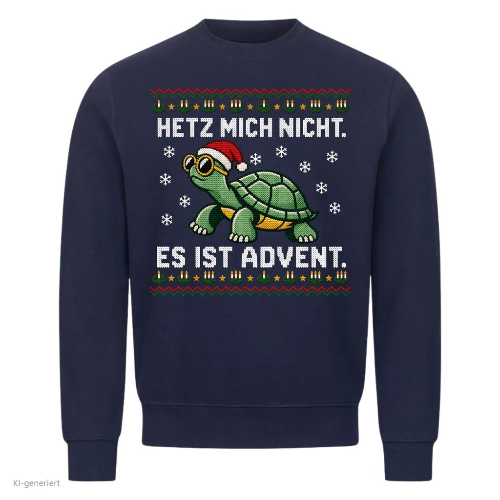 Schildkröte Weihnachtspullover Hetz mich nicht - Ugly Christmas Sweater in Navy