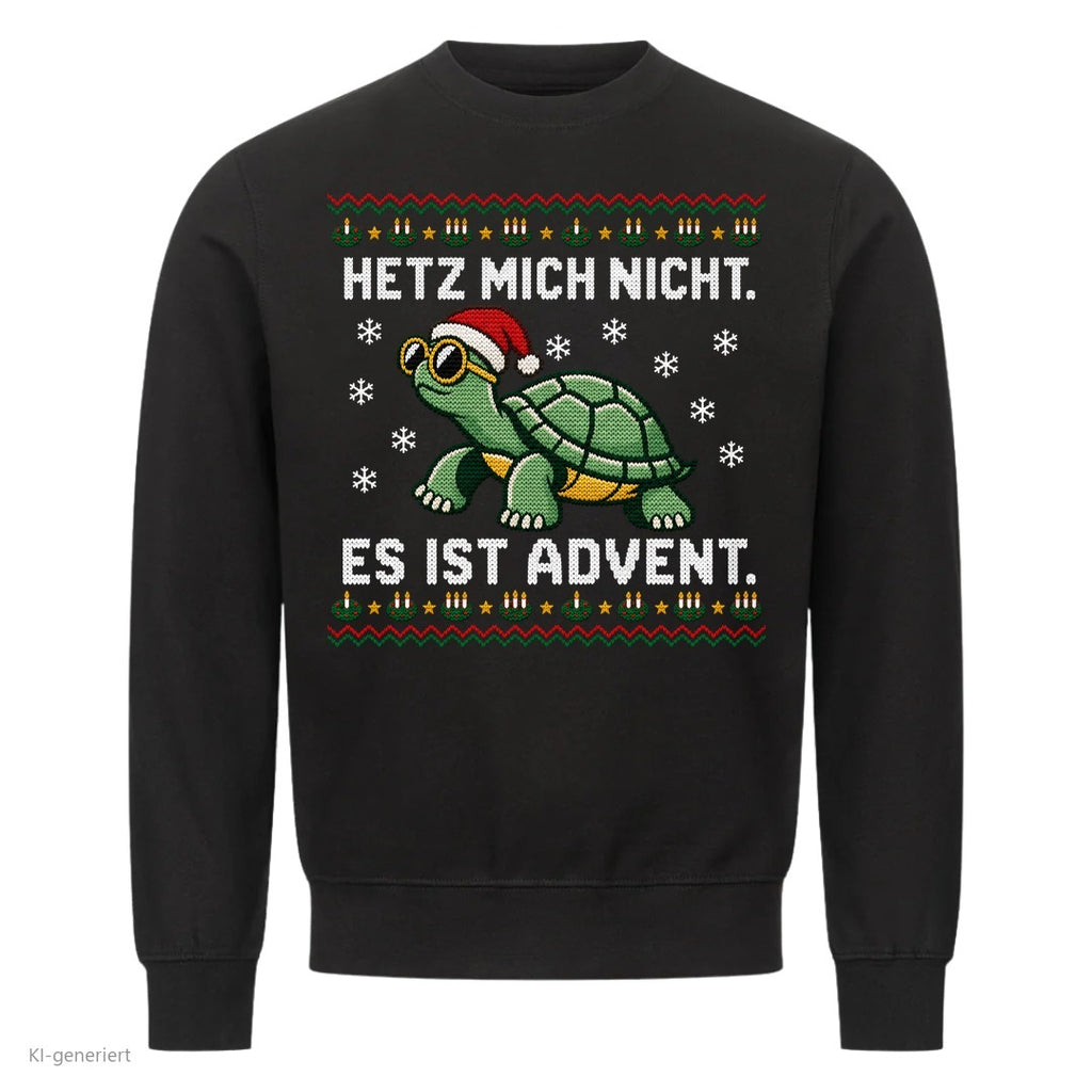 Schildkröte Weihnachtspullover Hetz mich nicht - Ugly Christmas Sweater in Schwarz