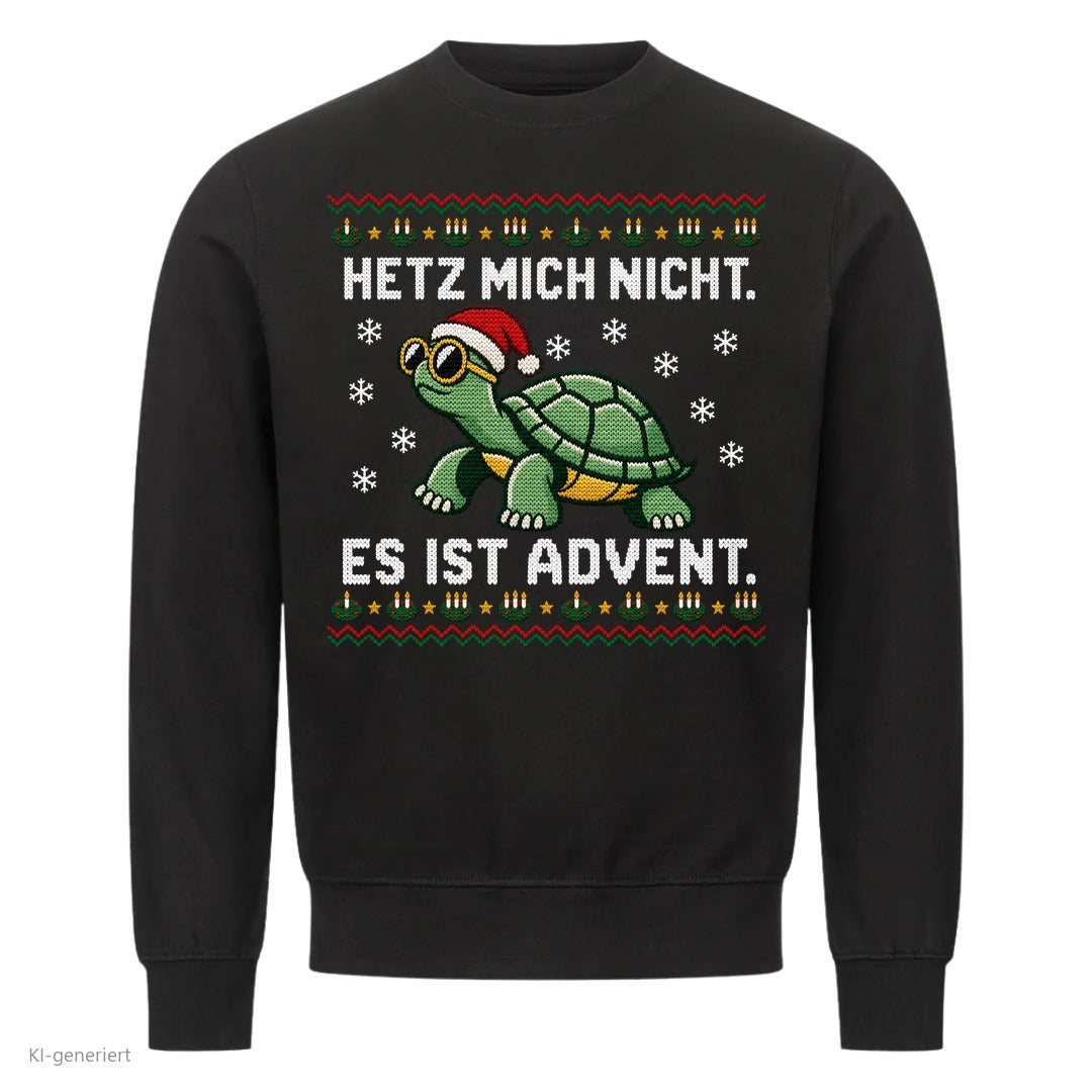 Schildkröte Weihnachtspullover Hetz mich nicht - Ugly Christmas Sweater in Schwarz