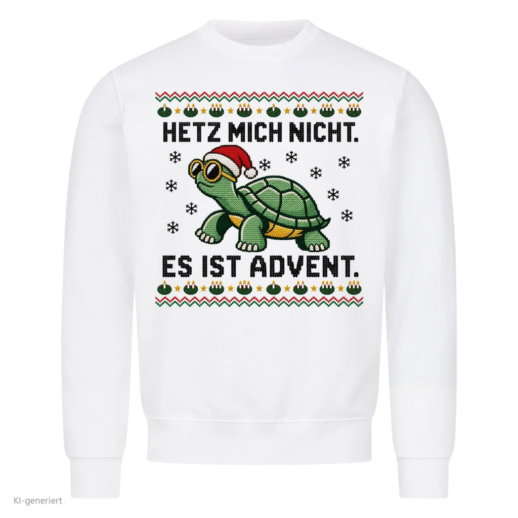 Schildkröte Weihnachtspullover Hetz mich nicht - Ugly Christmas Sweater in Weiß