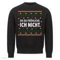 Weihnachtspullover mit Spruch Oh du Fröhliche, ich nicht - Ugly Christmas Sweater in Schwarz