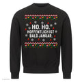 Weihnachtspullover mit Spruch Hoffentlich ist bald Januar - Ugly Christmas Sweater in Schwarz