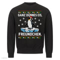 Pinguin Weihnachtspullover Ganz dünnes Eis - Ugly Christmas Sweater in Schwarz