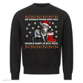 Esel Weihnachtspullover Der Weihnachtsmann kennt mich - Ugly Christmas Sweater in Schwarz
