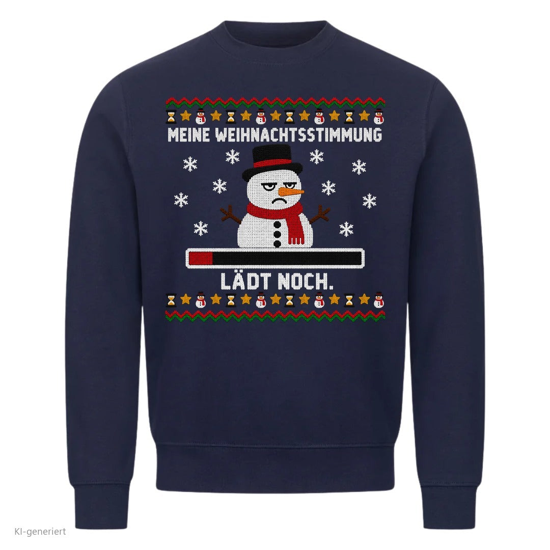 Schneemann Weihnachtspullover Stimmung lädt noch - Ugly Christmas Sweater in Navy