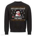 Schneemann Weihnachtspullover Stimmung lädt noch - Ugly Christmas Sweater in Schwarz