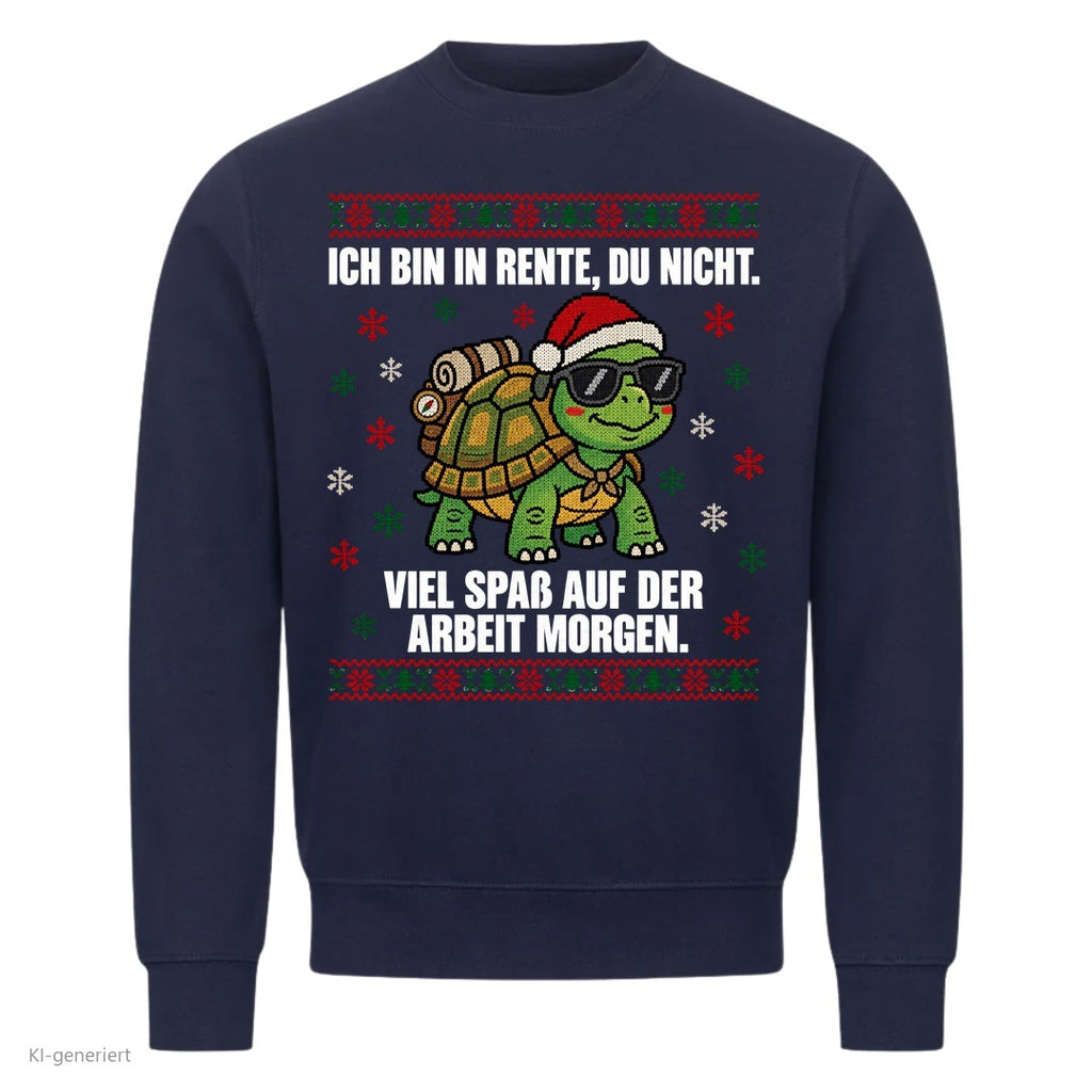 Schildkröte Weihnachtspullover Ich bin in Rente, du nicht - Ugly Christmas Sweater in Navy