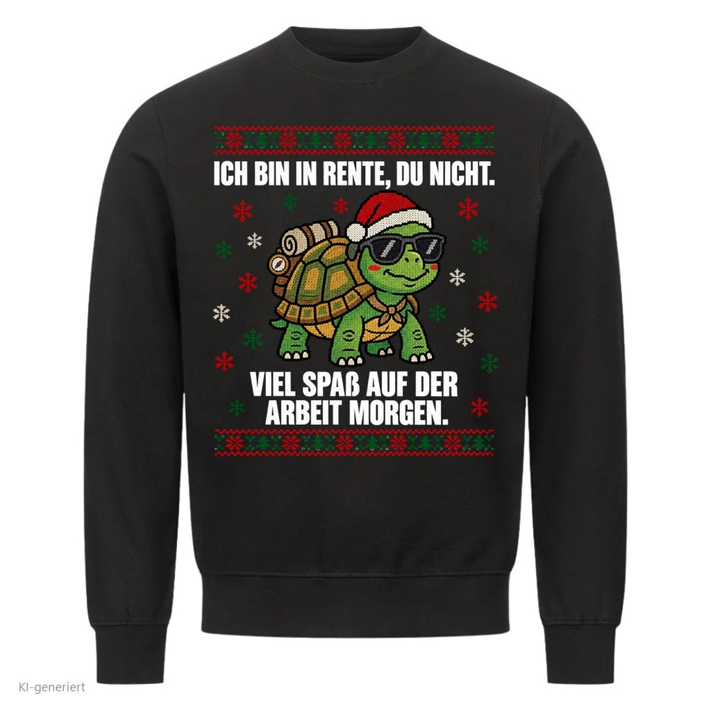 Schildkröte Weihnachtspullover Ich bin in Rente, du nicht - Ugly Christmas Sweater in Schwarz