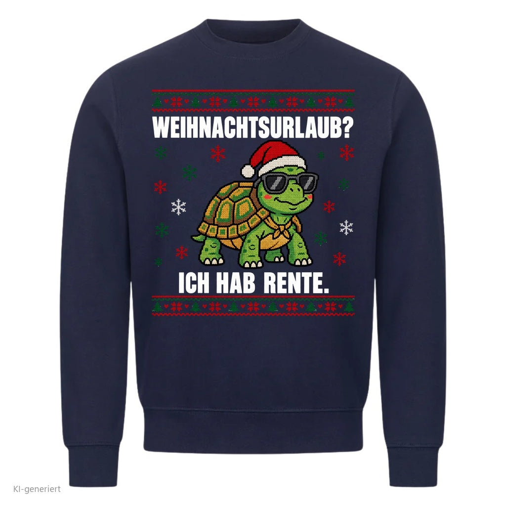 Schildkröte Weihnachtspullover Weihnachtsurlaub? Ich hab Rente - Ugly Christmas Sweater in Navy